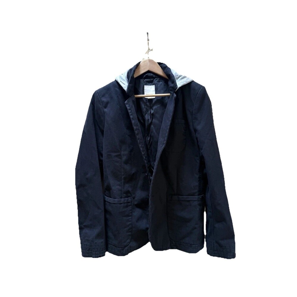 Diesel Men’s Vintage Utility Hooded Blazer Cotton Black Y2K Medium 2000s